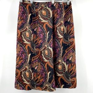 VTG Geiger Austria 100% Pure New Wool Paisley Print Skirt Size 42 Measurements